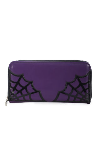 Purple Spiderweb Appliqué Wallet