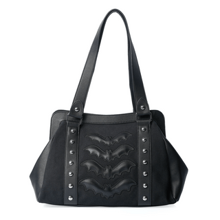 Bat Canvas Studded Shoulder Bag