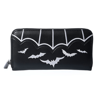 Embroidered Bats Wallet in White