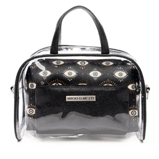 Portable Travel Bag, Toiletry Bag, Makeup Bags, Pouch, Clear Crossbody Combo By Wicked Misfit