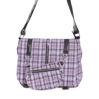 Lilac Plaid Messenger Bags