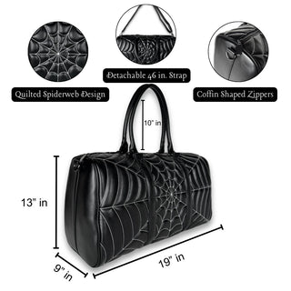 Quilted Spiderweb Weekender Duffle Bag