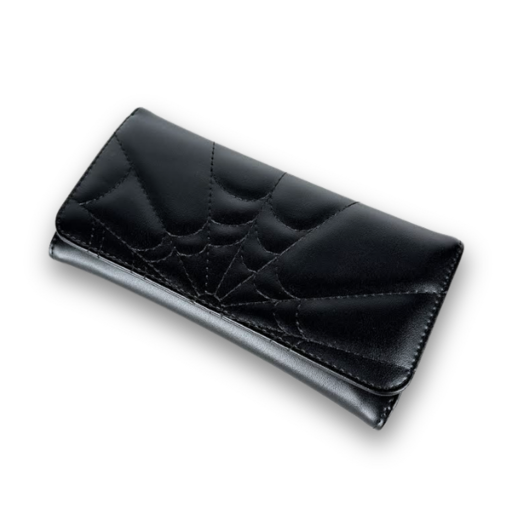 Quilted Spiderweb Wallet – Wicked Misfit