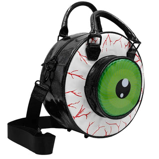 Eyeball Black Glitter Backpack Purse