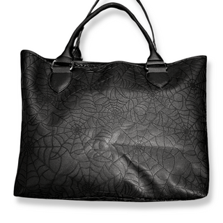 Black Leatherette Trick or Travel Tote