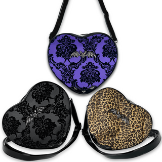 Damask Bat Heart Crosssbody Bag photo by wicked misfit