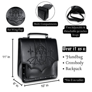 Romantic Goth Cathedral Crossbody Bag & Backpack