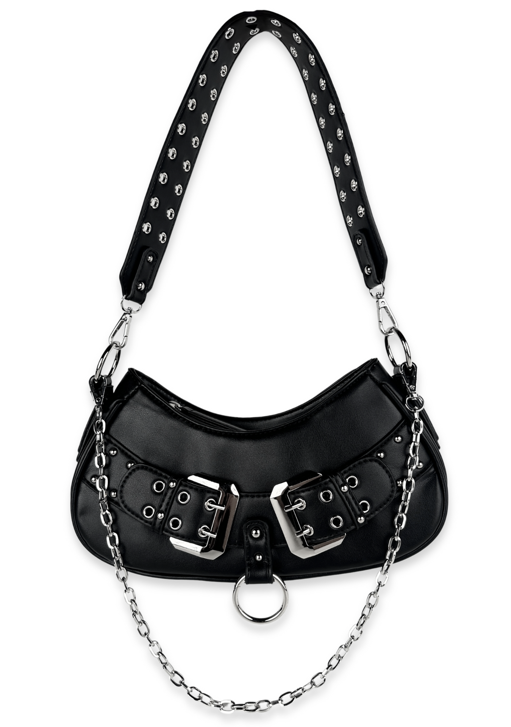 Y2k Convertible Double Belt Shoulder Bag by Wicked Misfit Y2k Convertible Double Belt Shoulder Bag by Wicked Misfit