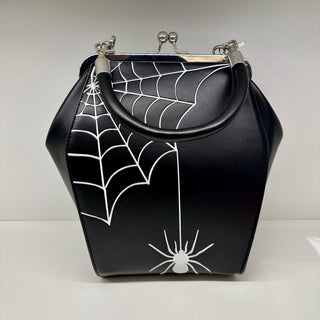 Embroidered Spiderweb Coffin Convertible Handbag