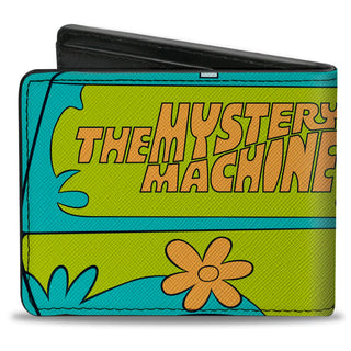 Scooby Doo Group Driving Mystery Machine Side Pose Blue - Bi Fold Wallet