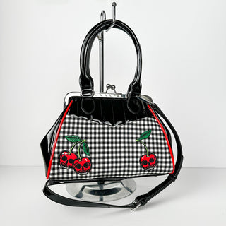 Cherry Plaid Convertible Kisslock bag