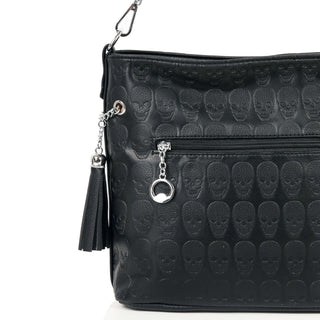 Rhinestone Skull embossed Hobo Bag