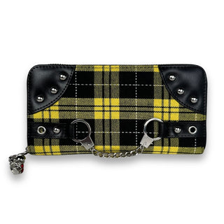 Plaid Studded Handcuff Wallets