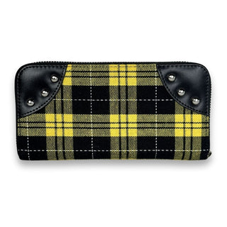 Plaid Studded Handcuff Wallets