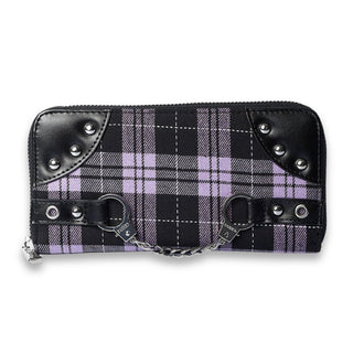 Plaid Studded Handcuff Wallets