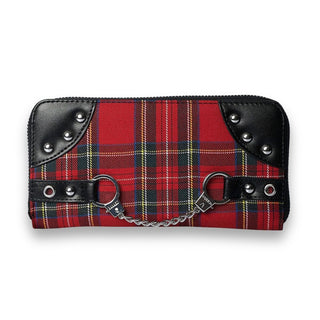 Plaid Studded Handcuff Wallets