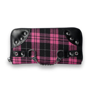 Plaid Studded Handcuff Wallets