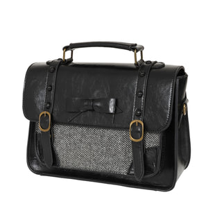 Nevermore Black Satchel Crossbody Bag