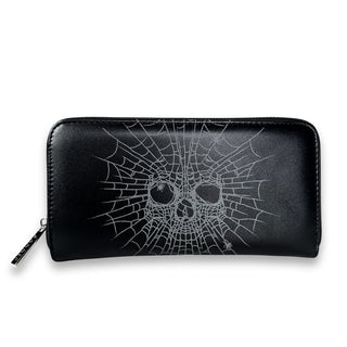 Spiderweb Skull Leatherette Wallet