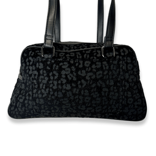 Black Leopard Handbag & Shoulder Bag Back View