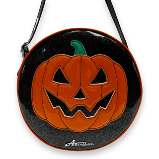 Halloween Glittery Pumpkin Crossbody Bag