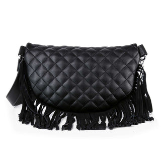 Fringed Rhinestone Skull Sling Bag