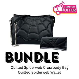 Quilted Spiderweb Crossbody & Quilted Spiderweb Wallet Bundle