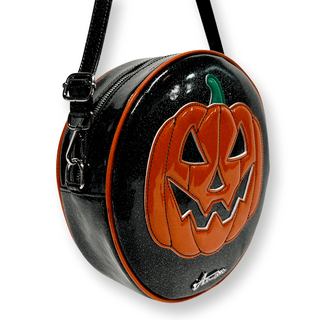 Orange Halloween Pumpkin Crossbody Bag side view