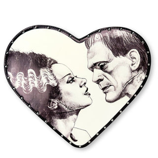 Glow in the Dark Bride of Frankenstein Convertible Heart Bag & Wristlet Wallet Bundle