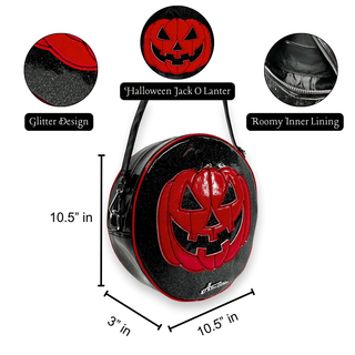 Glitter Halloween Pumpkin Crossbody Bags