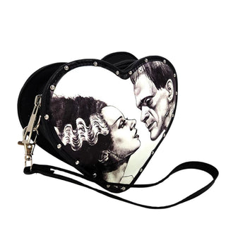 Glow in the Dark Bride of Frankenstein Convertible Heart Bag & Wristlet Wallet Bundle