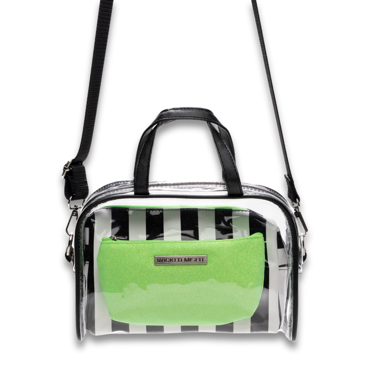 crossbody cosmetic travel bag Portable Travel Bag, Toiletry Bag, Makeup Bags, Pouch, Clear Crossbody Combo By Wicked Misfit
