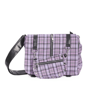 Lilac Plaid Messenger Bag
