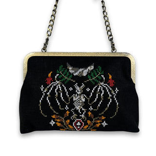 Skeleton Bat Kisslock Handbag & Crossbody