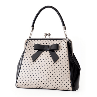 Polka Dot Pattern Pin Up Girl Kisslock Bag