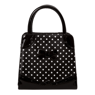 White Polka Dot Pattern Pin Up Girl / Rockabilly Handbag