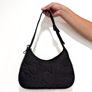 Recycled Nylon Purple Bats Shoulder Bag
