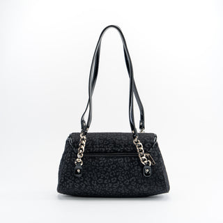 Velour Leopard Shoulder Bag