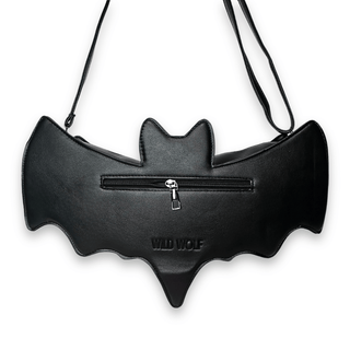 Back side of Skeleton Bat Crossbody Bag