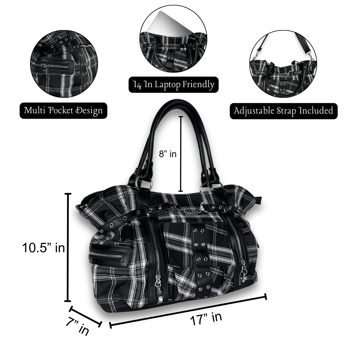 Punk Plaid Shoulder Bags & Crossbody Bag – Wicked Misfit Punk Plaid Shoulder Bags & Crossbody Bag – Wicked Misfit