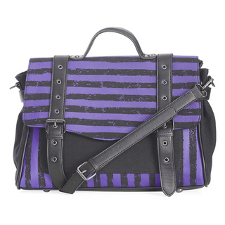 Purple Stripe Messenger Bag