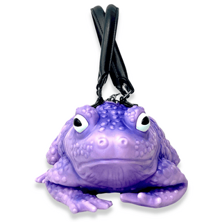 Front view of purple frog bag