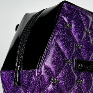 Purple Mina Bat Quilted Coffin Backpack