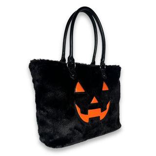 Fuzzy Jack Tote Bag - Black / Orange from Wicked Misfit Sideview