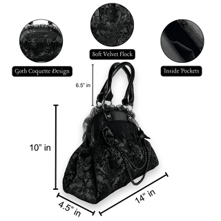 Gothic Coquette Bows Handbag measurement