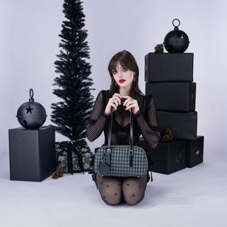 Green Plaid Crimson Bowler Bag by Wicked Misfit