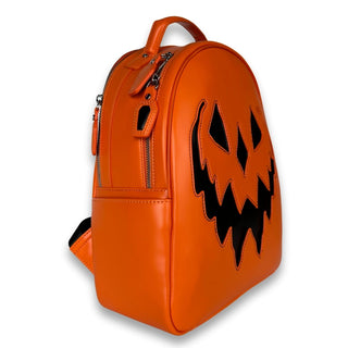 Haunted Hallows Pumpkin Backpack sideview photo by Wicked Misfit