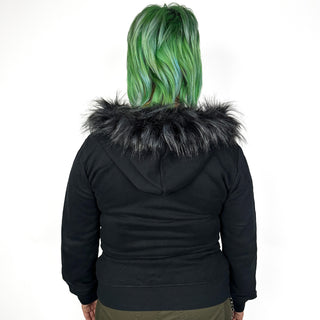 Ribcage Fuzzy Zip Up Hoodie Wicked Misfit