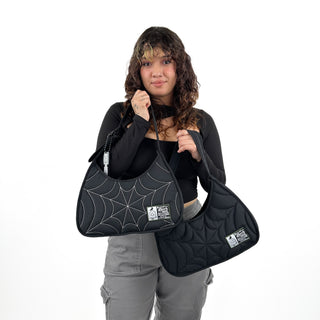 Recycled Nylon Spiderweb Puff Shoulder Bag By Wicked Misfit