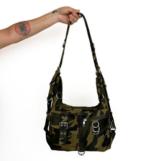 Canvas D-Ring Grommet Hobo Bags